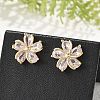Flower Brass Micro Pave Cubic Zirconia Stud Earrings for Women EJEW-G428-28A-02-3