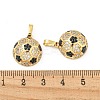 Rack Plating Brass Micro Pave Cubic Zirconia Pendants KK-P277-05G-3