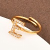 304 Stainless Steel Micro Pave Cubic Zirconia Cuff Open Rings LS-RJEW-D336-01G-07-1
