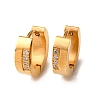 304 Stainless Steel Cubic Zirconia Hoop Earrings EJEW-D331-11G-2