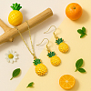 Alloy Pineapple 2Pcs Pendant Necklace & 2 Pairs Dangle Earrings SJEW-HY0001-10-4