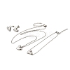 304 Stainless Steel Heart Pendant Necklaces & Bracelets & Stud Earrings Sets SJEW-P008-01P-5