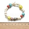 Porcelain Beads & Synthetic Howlite Beads Stretch Bracelets for Women BJEW-D307-02C-3