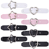16Pcs 8 Styles Star/Heart-shaped PU Leather Buckles AJEW-CL0001-70-1