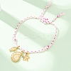 304 Stainless Steel Charm Bracelets BJEW-D369-02G-2