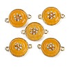 Dyed Natural White Jade Flat Round Links G-I375-08G-04-1