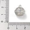 Rack Plating Brass Micro Pave Clear Cubic Zirconia Pendants KK-L224-005P-3