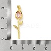 Rose Flower for Valentine's Day Real 18K Gold Plated Rack Plating Brass Micro Pave Cubic Zirconia Pendants X-KK-R153-01D-G-3