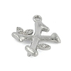 Brass Crystal Rhinestone Letter Links Connector Charms KK-S395-06P-X-2