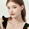 10Pcs 2 Colors Brass Micro Pave Clear Cubic Zirconia Pendants ZIRC-BBC0002-75-6