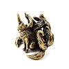 Brass Nine-tail Fox Animal Miniature Figurines Statues for Home Office Desktop Ornament KK-S335-04AB-D-2