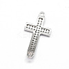 Curved Latin Sideways Cross Brass Micro Pave Cubic Zirconia Links ZIRC-E010-02-3