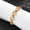304 Stainless Steel Oval Link Chain Bracelets for Women LS-BJEW-R021-09G-1