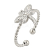 304 Stainless Steel Crystal Rhinestone Cuff Rings for Women LS-RJEW-G338-02P-4