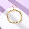 Brass Micro Pave Clear Cubic Zirconia Link Bracelets for Women BJEW-D342-02G-2