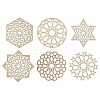 12Pcs 6 Styles Wood Cup Mats AJEW-CJ0001-37-1
