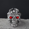 Alloy Rhinestone Adjustable Statement Cuff Open Rings for Men FS-WG8D7BC-02-1