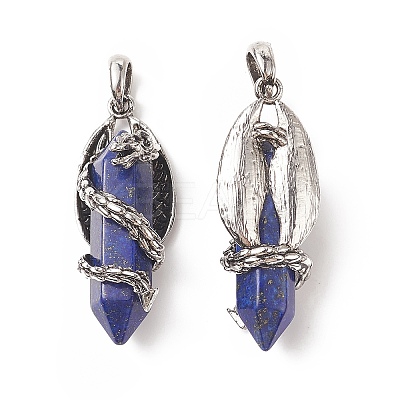 Natural & Synthetic Mixed Gemstone Pointed Pendants G-C051-01-1