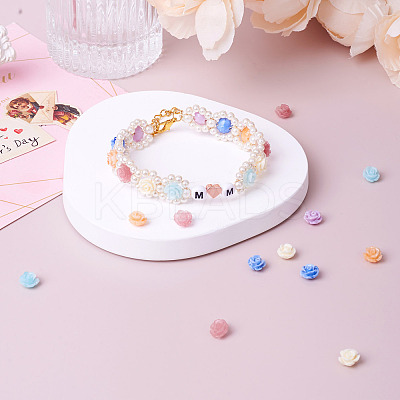 60Pcs 6 Colors Rose Shell Beads BSHE-CW0001-01-1