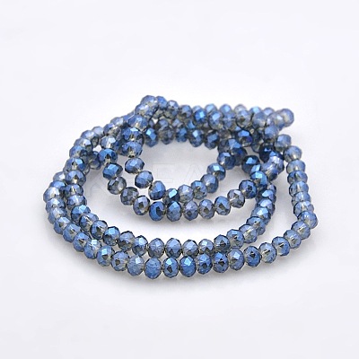 Full Rainbow Plated Faceted Rondelle Glass Beads Strands GLAA-A024C-FR03-1