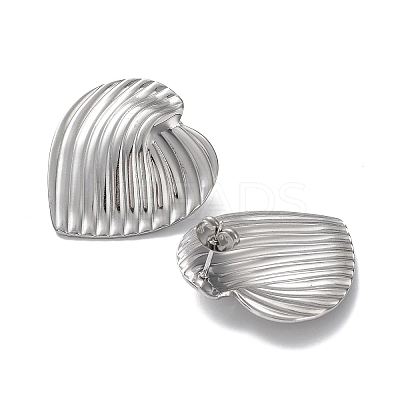 Non-Tarnish 304 Stainless Steel Heart Ear Studs for Women EJEW-P234-18P-1