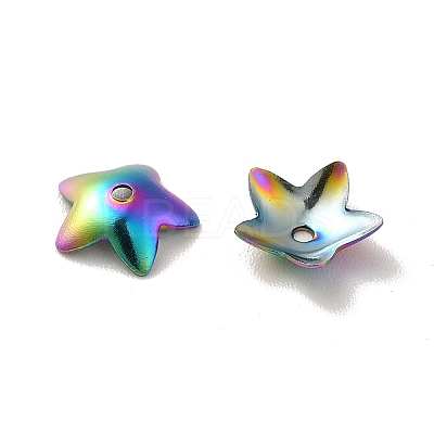 Ion Plating(IP) 304 Stainless Steel Flower Bead Cap X-STAS-G127-05MC-1