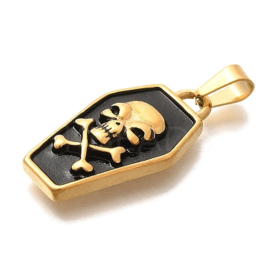 PVD Vacuum Plating 304 Stainless Steel Enamel Pendants STAS-U035-44G-1