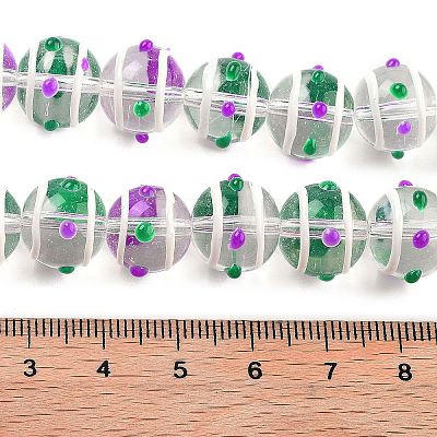 Glass with Enamel Beads Strands GLAA-M047-01D-1