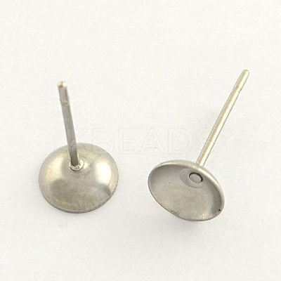 Non-Tarnish 304 Stainless Steel Post Stud Earring Findings X-STAS-R063-48-1