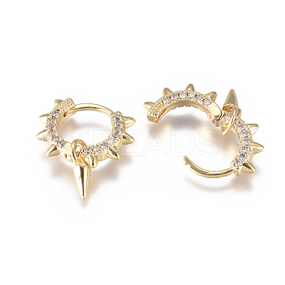 Punk Style Brass Huggie Hoop Earrings EJEW-L231-24G-1
