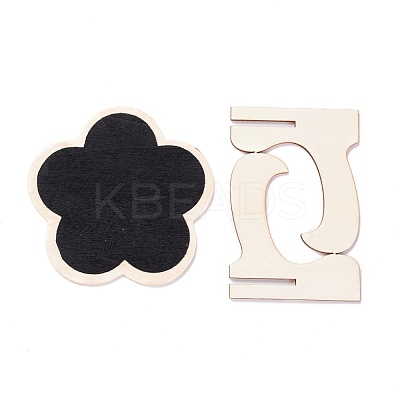 Flower Wooden Mini Chalkboard Signs AJEW-M035-09-1