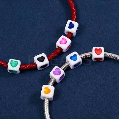240Pcs 8 Colors Opaque Acrylic European Beads OPDL-SZ0001-01-1