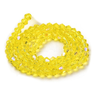 Transparent Electroplate Glass Beads Strands GLAA-F029-3mm-D21-1