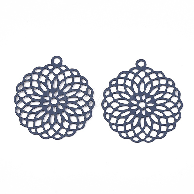 430 Stainless Steel Filigree Pendants STAS-T042-02A-1
