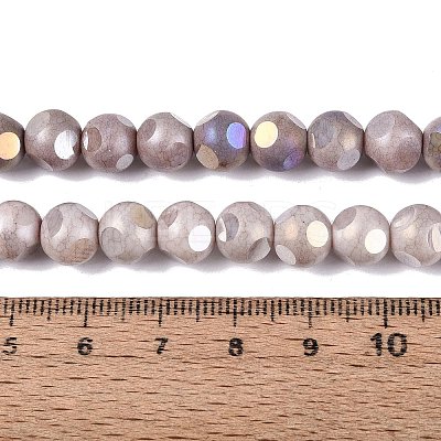 Ombre Effect Dyed Electroplate Opaque Glass Beads Strands EGLA-Q130-01A-03-1