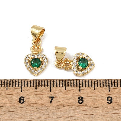 Brass Micro Pave Cubic Zirconia Charms KK-C132-10G-1