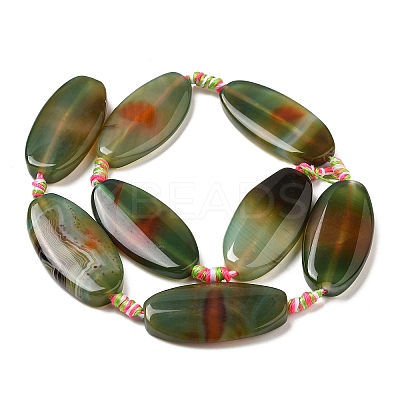Natural Banded Agate/Striped Agate Beads Strands G-L544-033-1