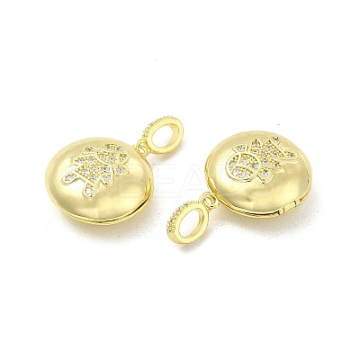 Brass Micro Pave Clear Cubic Zirconia Locket Pendants KK-H441-43A-LG-1