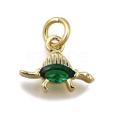 Brass Micro Pave Cubic Zirconia Pendants ZIRC-I070-044G-1