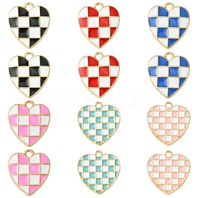 24Pcs 6 Styles Alloy Enamel Pendants ENAM-FS0002-37-1