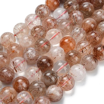 Natural Copper Rutilated Quartz Beads Strands G-L642-B07-12mm-1