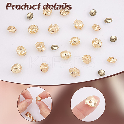 24Pcs 4 Style Brass Beads KK-PH0006-16-1