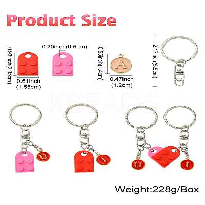 DIY Flat Round with Letter A~Z Alloy Enamel Pendant Keychain Making Kits DIY-CJ0002-77-1