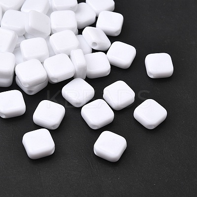 Opaque Acrylic Beads OACR-WH0055-02A-1