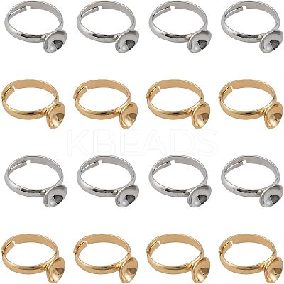 20Pcs 2 Colors Adjustable Brass Rings Findings DIY-CA0005-56-1