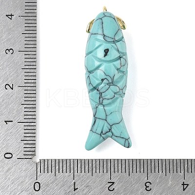 Synthetic Turquoise Carved Pendants G-P599-08G-08-1