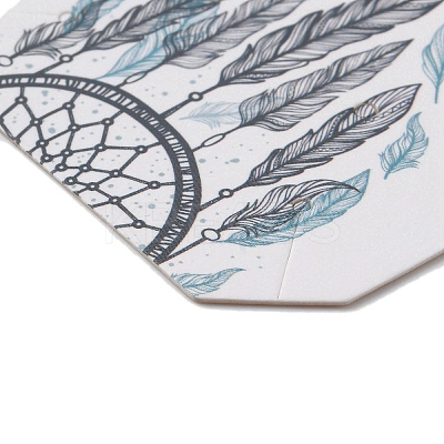 100Pcs Woven Web/Net with Feather Print Paper Jewelry Display Cards AJEW-Z021-01D-1