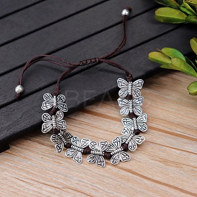 Alloy Beads Braided Bead Bracelets FS-WGCC9A2-10-1