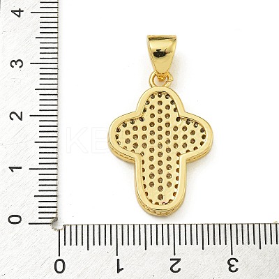 Rack Plating Brass Micro Pave Clear Cubic Zirconia Pendants KK-Z067-03G-02-1
