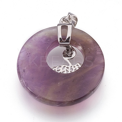 Natural Amethyst Pendants KK-F751-B17-1